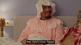 In this interracial storyline comic full movie, red riding hood's granny teases with dirty talk while riding a massive dildo from the hood.