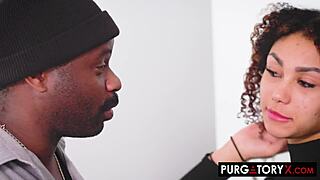 Purgatoryx Naomie Stark gives a deepthroat blowjob with pierced nipples and small tits