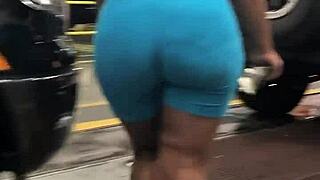 Ebony thick booty walking candid
