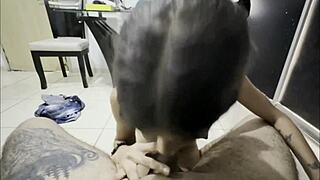 stepsister begs for cum in mouth, complete homemade story