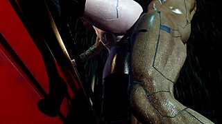 Tight anal hole cyberpunk slut anal fucked in public