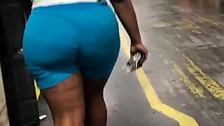Ebony thick booty walking candid