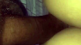 Redbone Ebony Rides Big Black Cock in Reverse Cowgirl