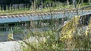 awesome public street gangbang with teen's pussy getting banged