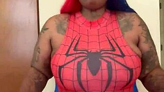 Spider girl shabrim cosplay features costumes and striptease until 28