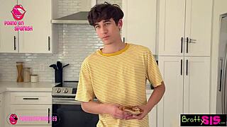 Brother Refuses to Suck in Taboo Teen Scenario with Spanish Subtitles