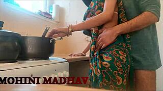 She fucks neighbor in kitchen