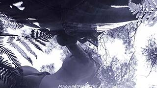 Outdoor Blowjob Bluee Deep Throats Big Cock