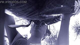 Outdoor Blowjob Bluee Deep Throats Big Cock