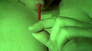 sucking a l and playing with my tits while moaning