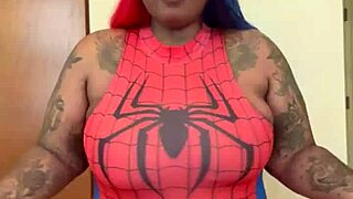 Spider girl shabrim cosplay features costumes and striptease until 28