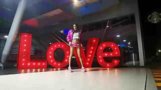 Hey, what if this exhibitionist in slutty skirt shows off her panties like that?!