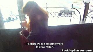 not shy european teen fucking on stairway with cumshot