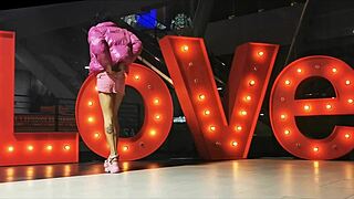 Hey, what if this exhibitionist in slutty skirt shows off her panties like that?!