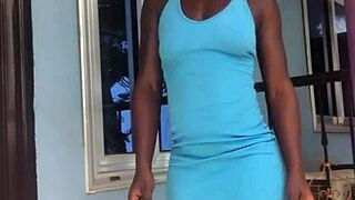 Crazybitch twerks suggestively on outdoor balcony