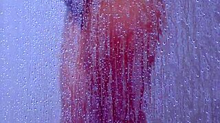 College Tanned Gorgeous Girl Takes Shower in Bikini