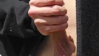 Intense outdoor fingering and handjob to orgasm