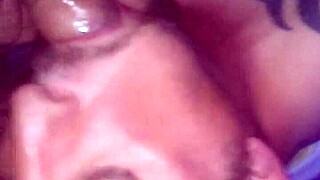 Shemale with big cock receives deepthroat sucking in detailed scene