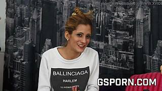 Exclusive interview with gabriela flores! First machine experience with small tits and milf charm.