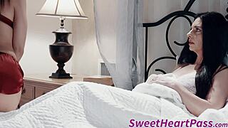 milf seduces young babe with strapon in garage