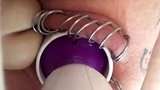 Horny Babe Toys Her Pierced Pussy With Dildo