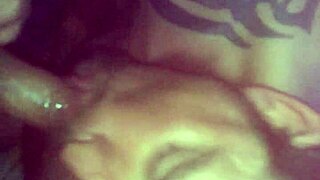 Shemale with big cock receives deepthroat sucking in detailed scene