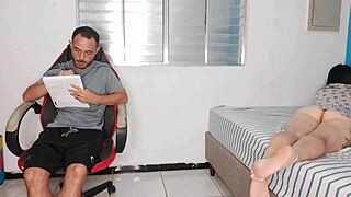 Excited Stepsister Exposes Ass to Provoke Stepbrother's Desires.