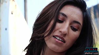 Perfect Natural Latina Teen Deisy Leon Shows Everything Outdoors!