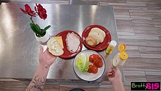 Bratty Stepsis Chloe Temple Teases Stepbro in Kitchen