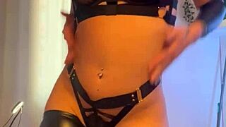 horny tattooed brunette masturbates with sex toys