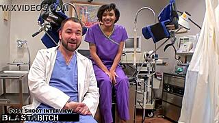 小柄茶髪学生ジャッキーがタンパ医者に病院で捕まりフェチフェラ大量顔射