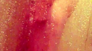 Shy girl bathing in shower