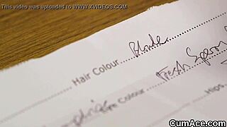 stunner in blowbang gets facial cumshot. she sucks and swaps all the love juice