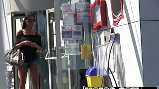 This gym pickup has Isabella Christyn giving a blowjob outdoors