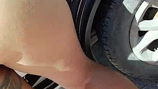 Check out the prostitute flashing her tattooed ass outdoors