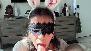 Cute Little 18+ Bunny Girl Sucks Cock In Blowbang. She Wants To Get Fucked With Clothes Ripped And Cum In Mouth.