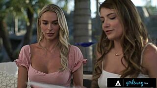 Straight besties adria rae and emma hix explore lesbian scissoring during scrapbooking