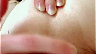 Anal with talking Russian young 18+ student in stockings fingers her pussy and anus black stockings with belt