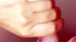 in this japanese love story, she gives close-up blowjob ending with cum in mouth.