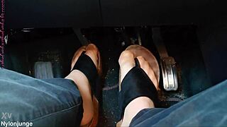 nylon feet and toe separators in the car