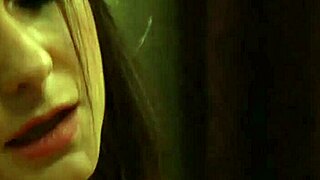 Naughty lesbian mistress teases slave with kisses and touches