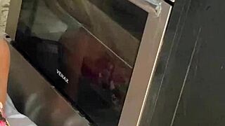 Minha mulher caught me with my cock inside enteada's ass in kitchen using sex toy. 😏