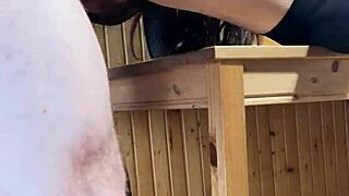 Lara indulges in kitchen fantasies with ripped clothes and creampie sex