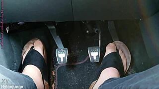 nylon feet and toe separators in the car