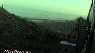 I'm Flashing Cock To Stepdaughter On Public Beach, She Helps Cum In Front Of Everyone