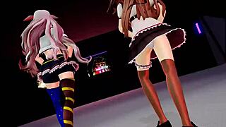 Chieri Kakyoin And Mememe Mokota Perform An Emotional Strip Dance, Ripping Clothes In Passionate Rhythm.