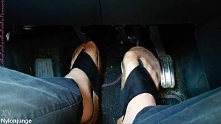nylon feet and toe separators in the car