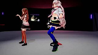 Chieri Kakyoin And Mememe Mokota Perform An Emotional Strip Dance, Ripping Clothes In Passionate Rhythm.