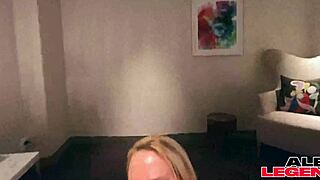 Blonde gives rough blowjob and handjob in corset