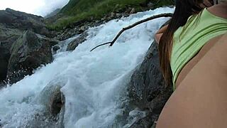He Fucked His Girlfriend Wild Outdoor Next To A River!